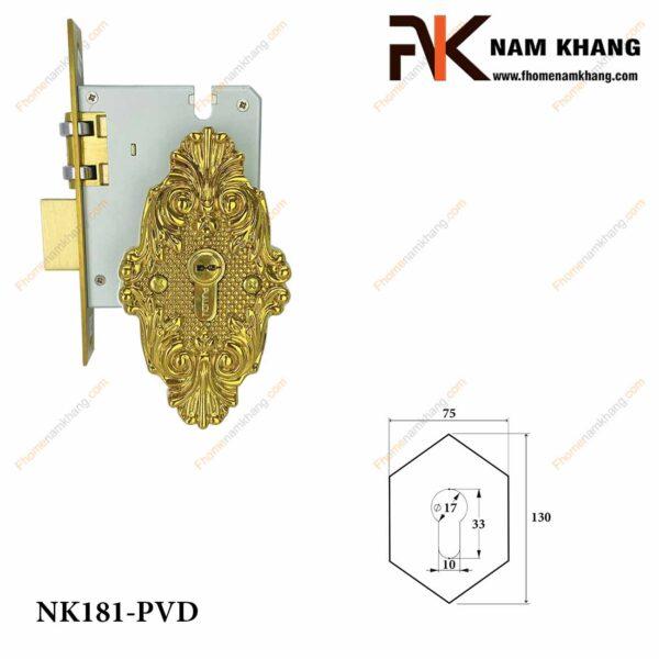 Khóa âm lắp với tay nắm cửa NK181-PVD (Màu Vàng)