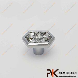 Núm cửa tủ kết hợp đá pha lê NK439-BLD (Màu Trắng
