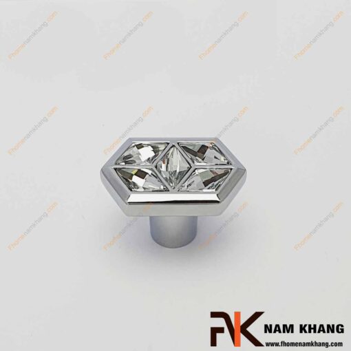 Núm cửa tủ kết hợp đá pha lê NK439-BLD (Màu Trắng