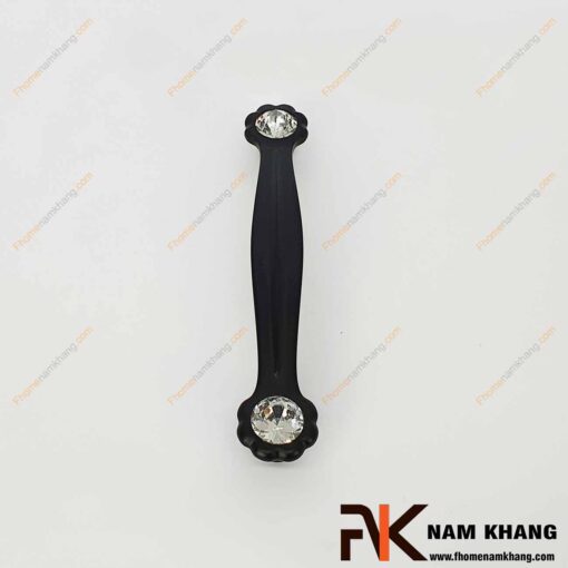 Tay nắm tủ kết hợp đá pha lê NK439-DHD (Màu Đen)