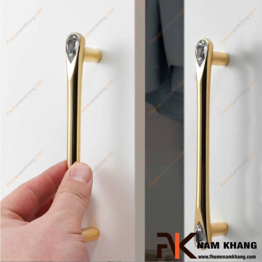 Tay nắm tủ kết hợp đá pha lê NK439-VND (Màu Vàng)