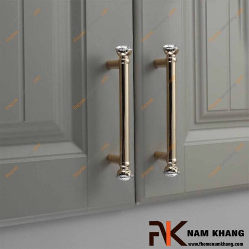Tay nắm tủ kết hợp đá pha lê NK439-VTD (Màu Vàng)