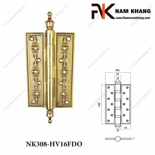 Bản lề lá hoa văn NK308-HV16FDO (Màu Đồng Vàng)