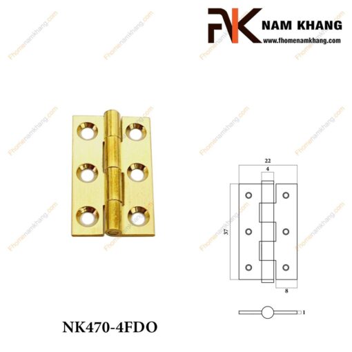 Bản lề lá tủ bằng đồng cao cấp NK470-4FDO