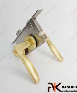 Khóa cửa phân thể cao cấp dạng trơn màu vàng xước NK576-VX