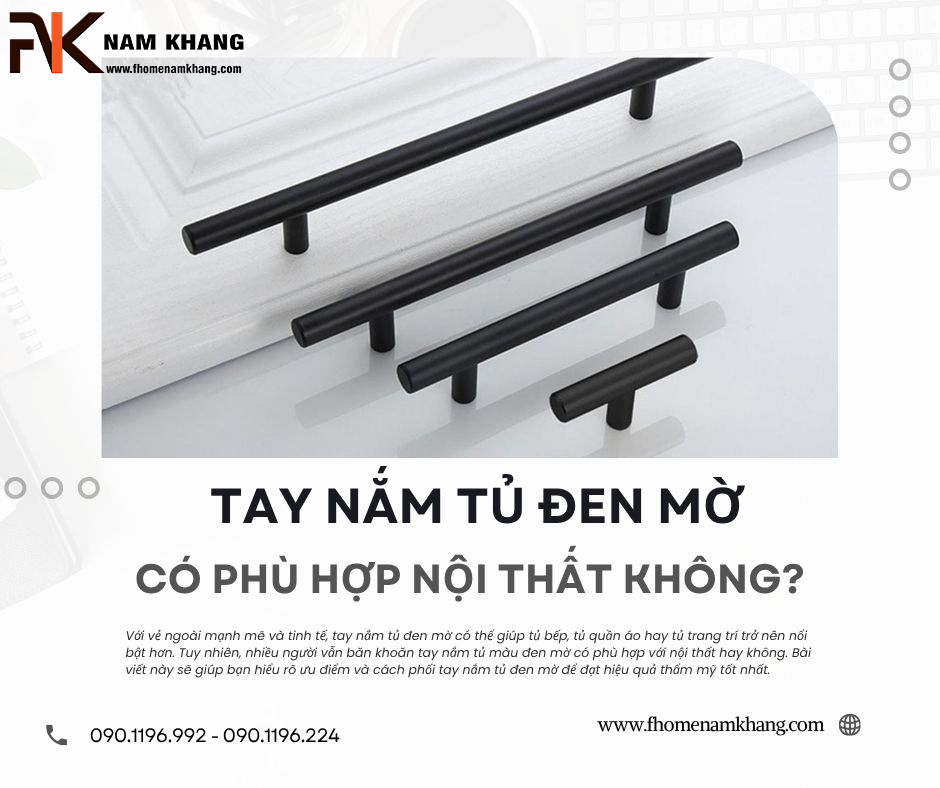 Tay nắm tủ đen mờ có phù hợp nội thất không?