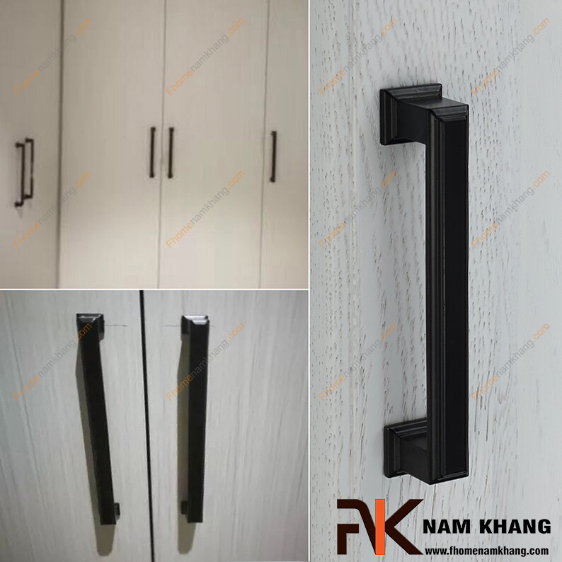 Tay nắm tủ dạng thanh màu đen: 7 kiểu tủ phù hợp
