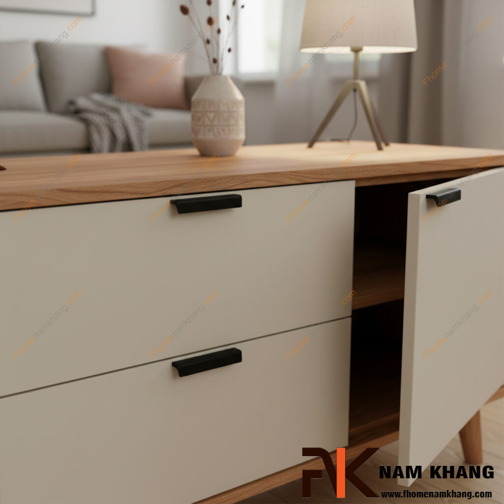 Tay nắm tủ dạng thanh màu nào dễ phối với nội thất?